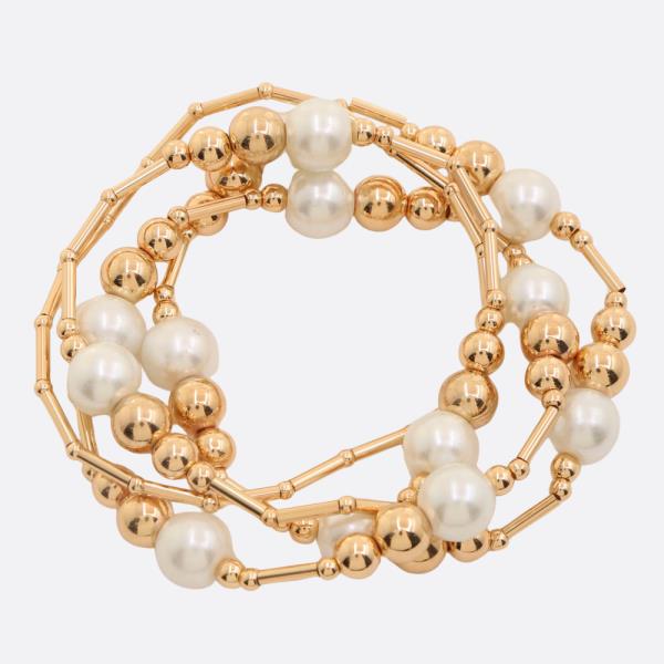 PEARL BALL BEAD BRACELET SET