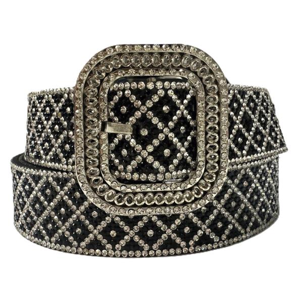 RHINESTONE SQUARE BUCKLE BELT