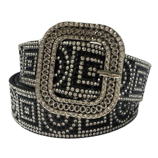 RHINESTONE SQUARE BUCKLE BELT