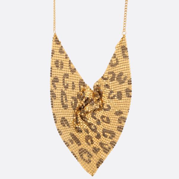 SOFT METAL ANIMAL PRINT METAL NECKLACE