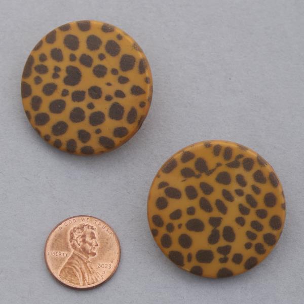 ANIMAL PRINT ROUND EARRING