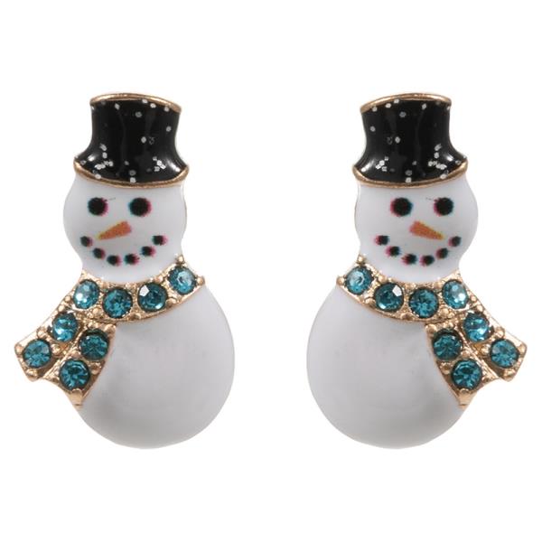 SNOWMAN RHINESTONE CHRISTMAS EARRING