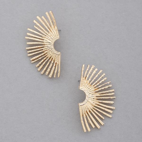 METAL FAN SUNBURST EARRING