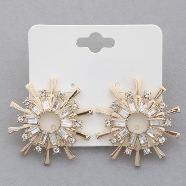 RHINESTONE METAL EARRING