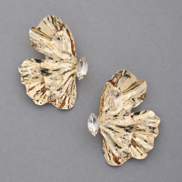 METAL HAMMERED BUTTERFLY EARRING