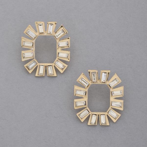 RHINESTONE METAL EARRING