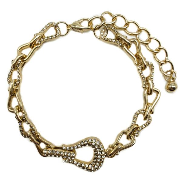 METAL RHINESTONE CHAIN BRACELET