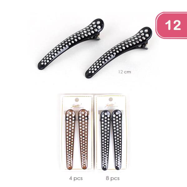 RHINESTONE HAIR CLIP (12 UNITS)