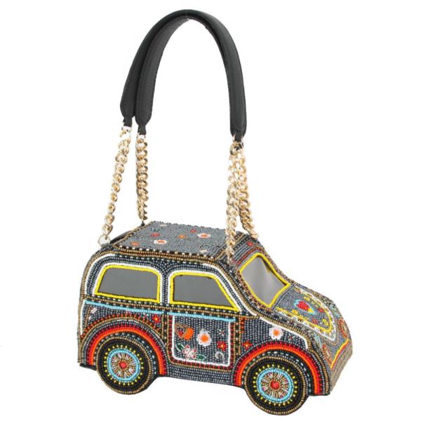 3D CLASSIC CAR BEADED NOVELTY CHAIN BAG