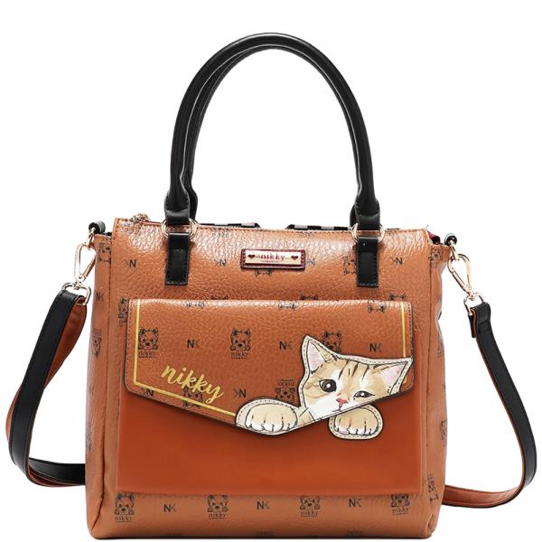 NIKKY BY NICOLE LEE NIKKY FINDS MEOW SATCHEL BAG