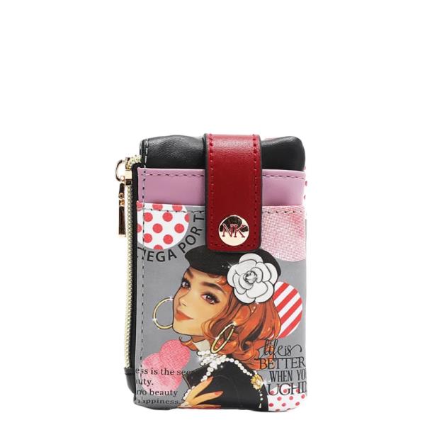 NIKKY BY NICOLE LEE MINI ZIP AND SNAP BUTTON CARD HOLDER