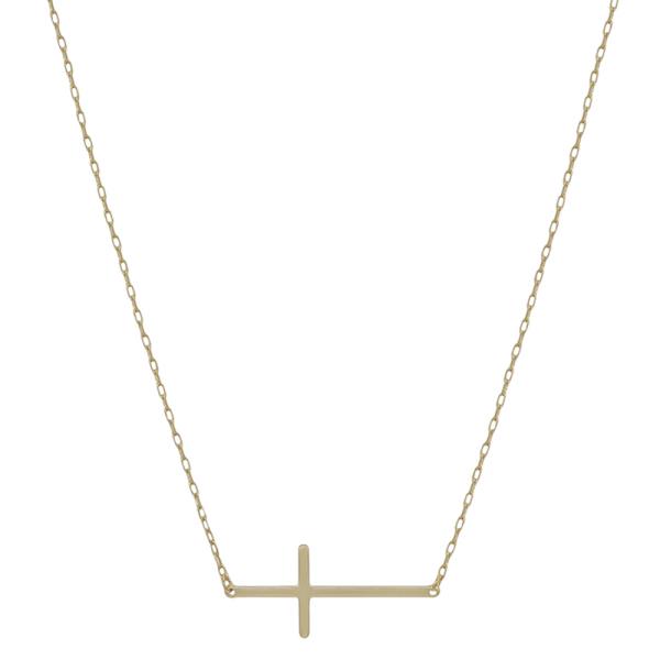 METAL CROSS PENDANT SHORT NECKLACE