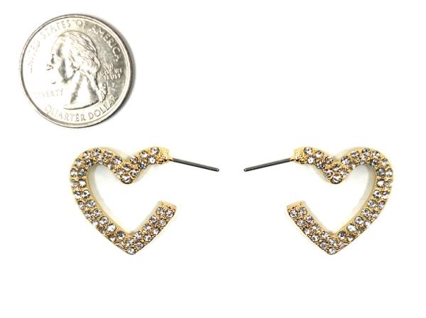 RHINESTONE HEART EARRING