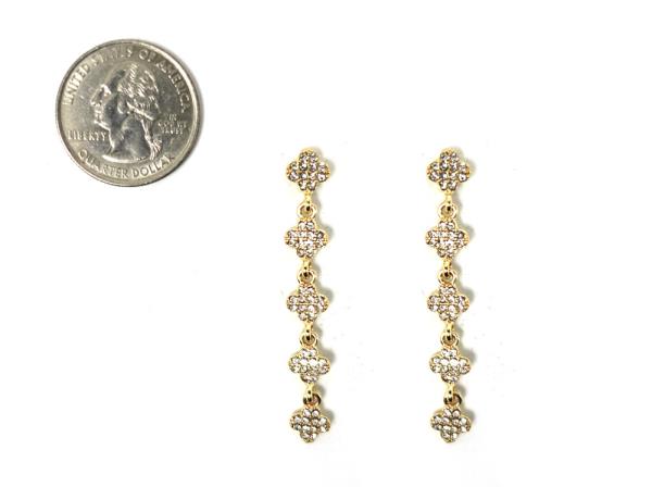 RHINESTONE CLOVER DROP EARRING