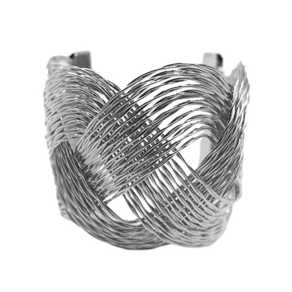 METALLIC WIRE TWISTED CUFF BRACELET