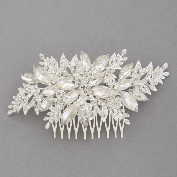 FLOWER RHINESTONE HAIR COMB