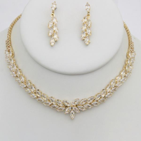 RHINESTONE VINE CHOKER NECKLACE SET