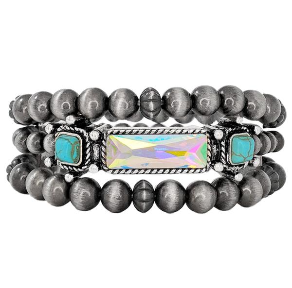 WESTERN STYLE BEADED BRACELET SET