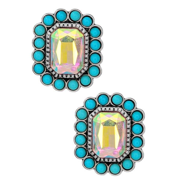 WESTERN STYLE SQUARE DANGLE EARRING