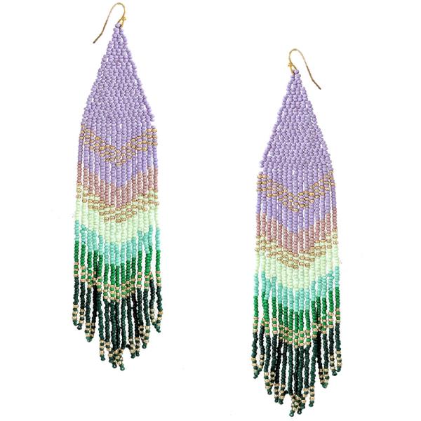 SEED BEAD DANGLE EARRING