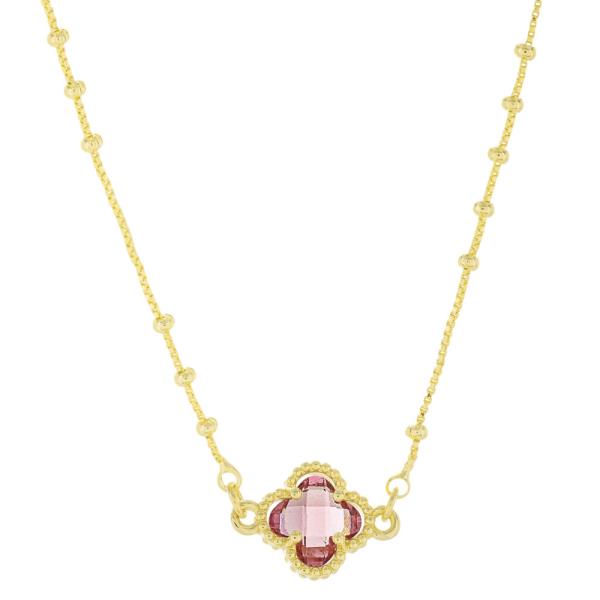 CLOVER CHARM GOLD PLATED NECKLACE