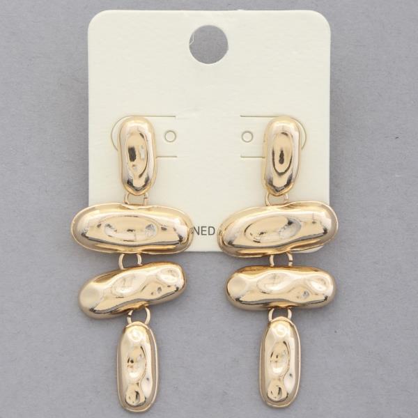 OVAL LINK METAL DANGLE EARRING