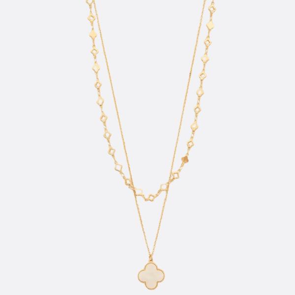 CLOVER METAL LAYERED NECKLACE