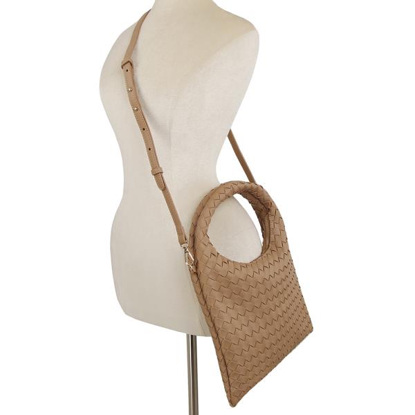 SMOOTH WOVEN SHOULDER CROSSBODY BAG