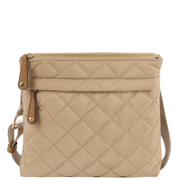 QUILTED ZIPPER CROSSBODY BAG