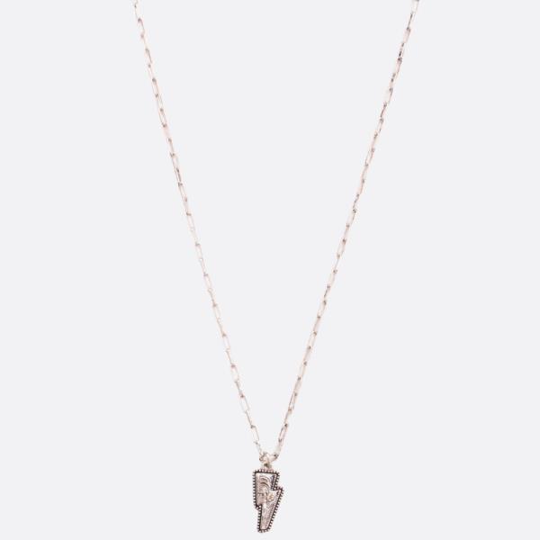 WESTERN STYLE LIGHTNING BOLT METAL NECKLACE