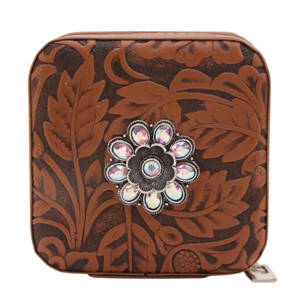 WESTERN STYLE FLOWER CONCHO JEWELRY ORGANIZER BOX