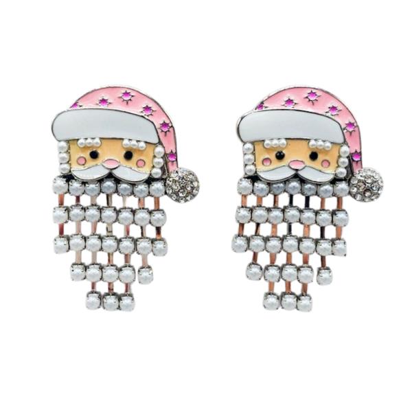 PINK CHRISTMAS SANTA EARRING