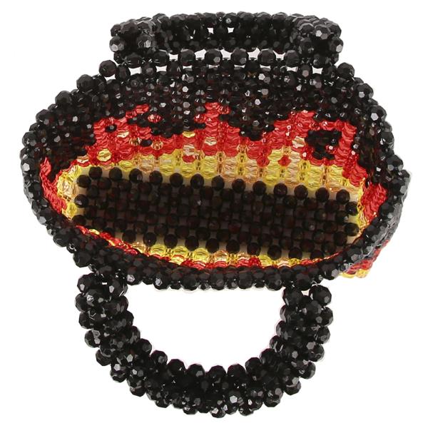 FLAME DESIGN BEAD HANDLE BAG