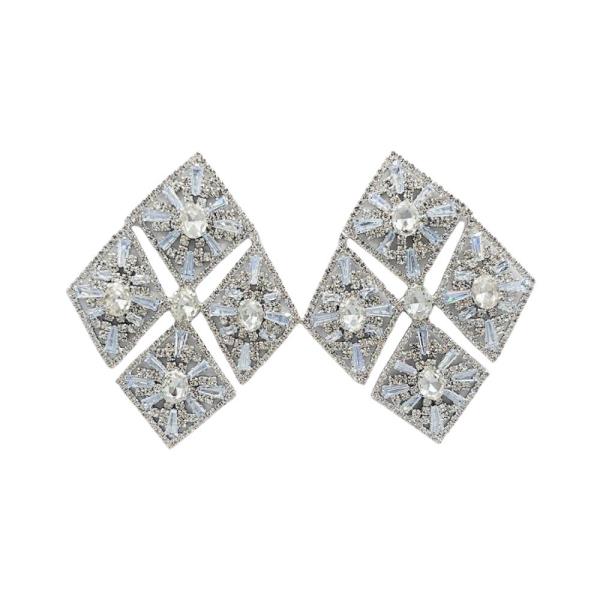 RHINESTONE RHOMBUS EARRING