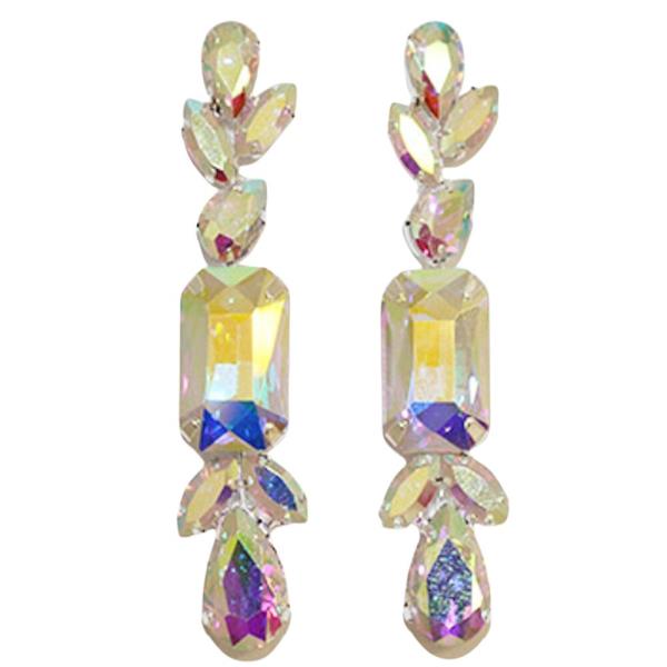 COLOR CRYSTAL STONE BRIDAL PARTY EARRING