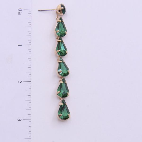 TEARDROP COLOR CRYSTAL STONE DROP EARRING