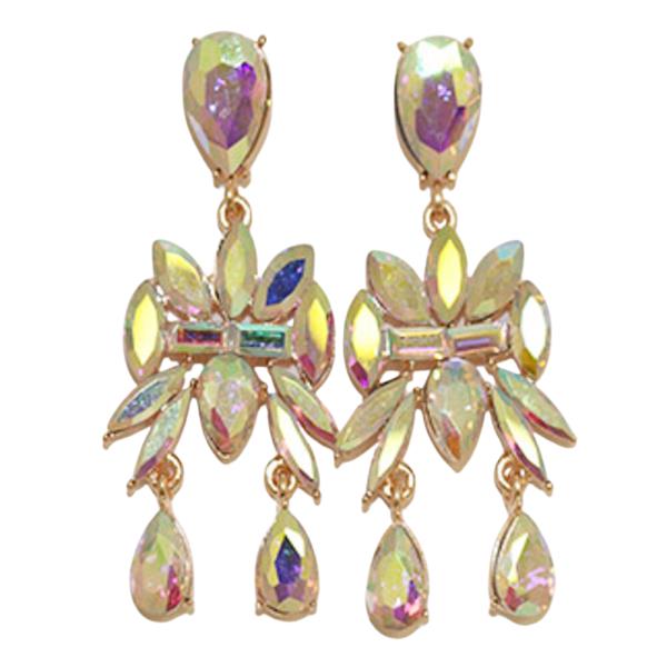 TEARDROP CRYSTAL STONE DANGLE EARRING