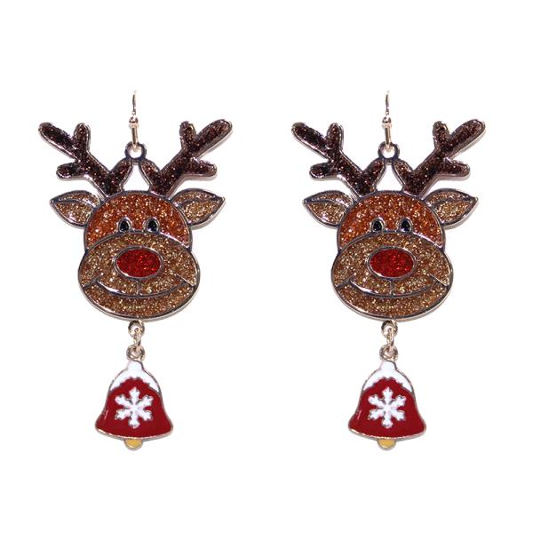 CHRISTMAS RUDOLPH DANGLE EARRING