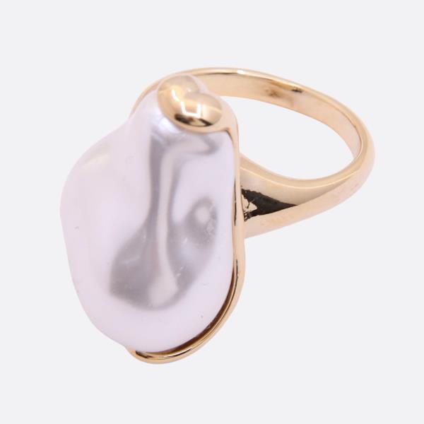 SODAJO PEARL BEAD GOLD DIPPED ADJUSTABLE RING