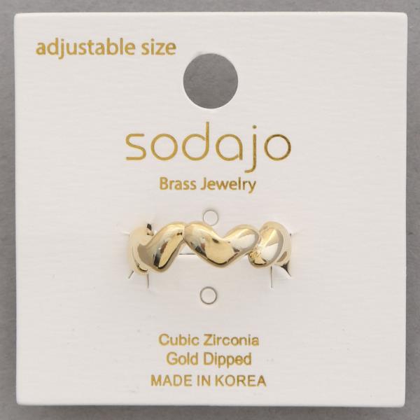 SODAJO HEART GOLD DIPPED ADJUSTABLE RING