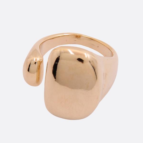 SODAJO OVAL BEAD ADJUSTABLE GOLD DIPPED RING