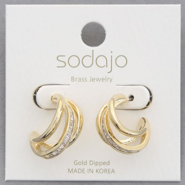 SODAJO TRIPLE HOOP GOLD DIPPED EARRING