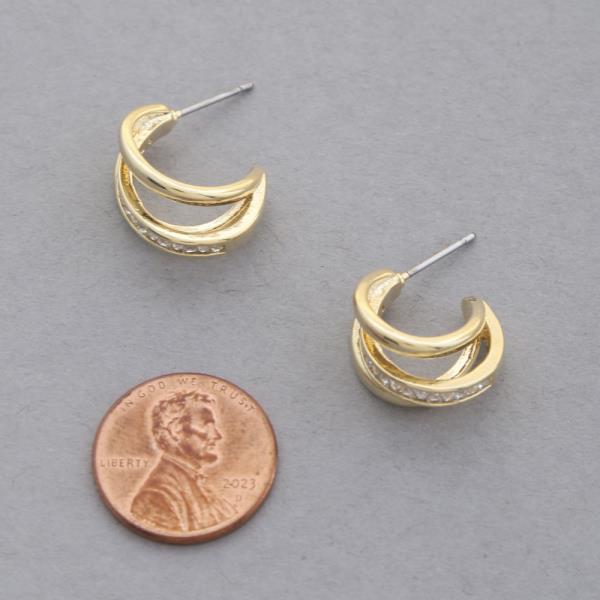 SODAJO TRIPLE HOOP GOLD DIPPED EARRING