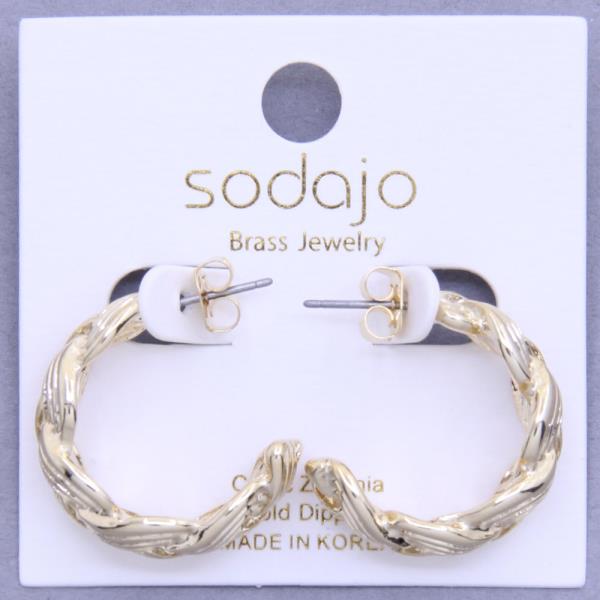 SODAJO TWISTED OPEN HOOP GOLD DIPPED EARRING