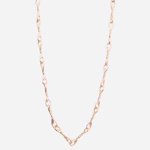 SODAJO CIRCLE ROPE LINK GOLD DIPPED NECKLACE