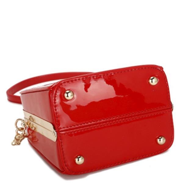 SMOOTH GLOSSY FASHION HANDLE EVENING BAG