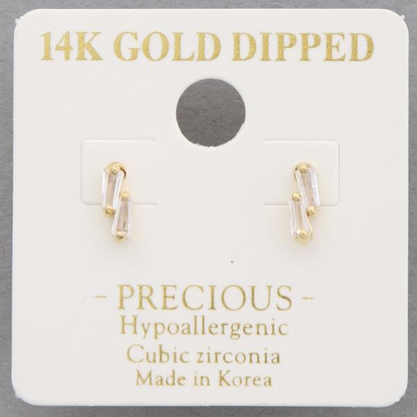 14K GOLD DIPPED CZ EARRING