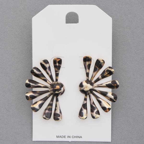 LEOPARD FLOWER POST EARRING