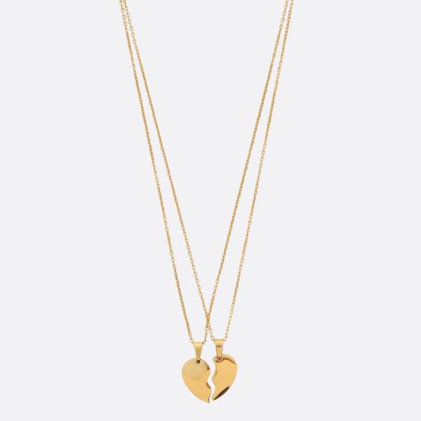 BFF HEART PENDANT 2 PC NECKLACE SET