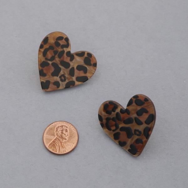 LEOPARD HEART POST EARRING